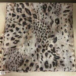 Animal Print Scarf, Brown & Cream, Made in Italy
